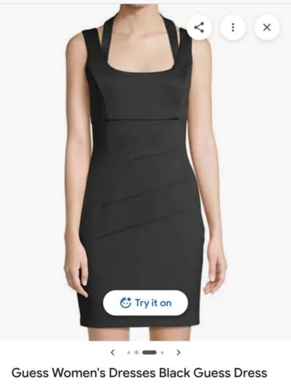 Black Guess Mini Cocktail Dress, Halter